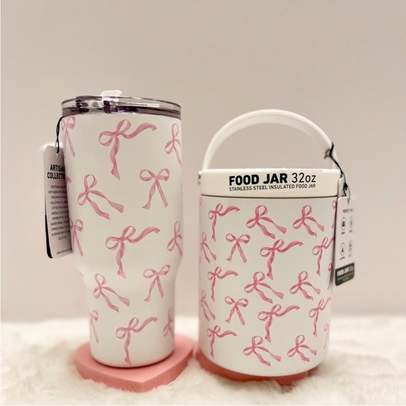 HYDRAPEAK Pink Bow Stainless Steel 25oz Tumbler and 32oz Food Jar Set 🎀🎀 - Picture 5 of 13